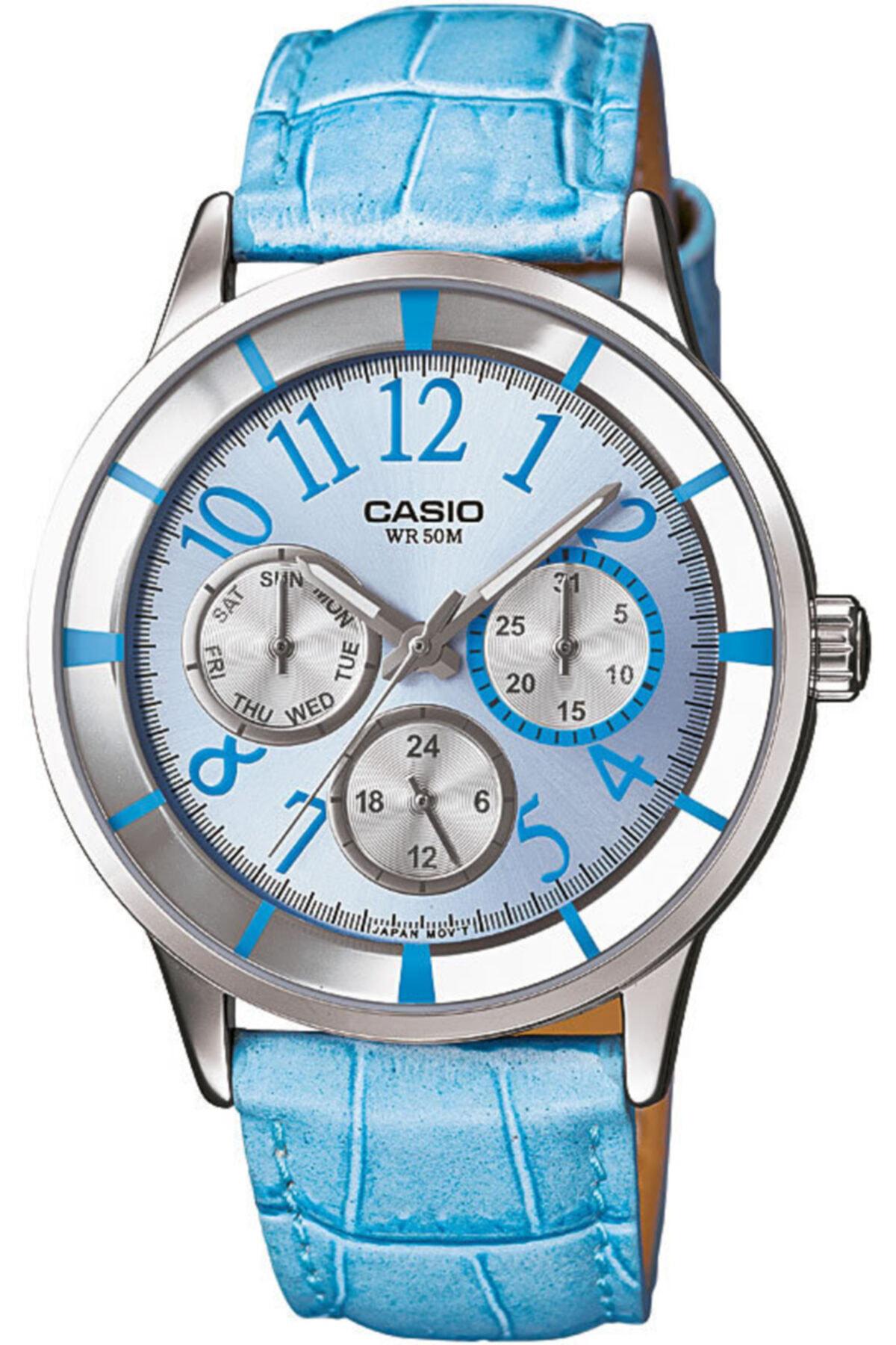 Casio LTP-2084L-2B 30 mm Mavi Deri Kordon Analog Kadın Kol Saati