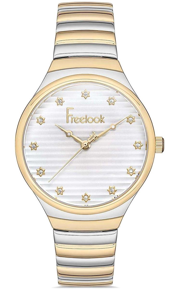 Freelook FL.1.10093.1 34 mm Altın-Gri Çelik Kordon Analog Kadın Kol Saati