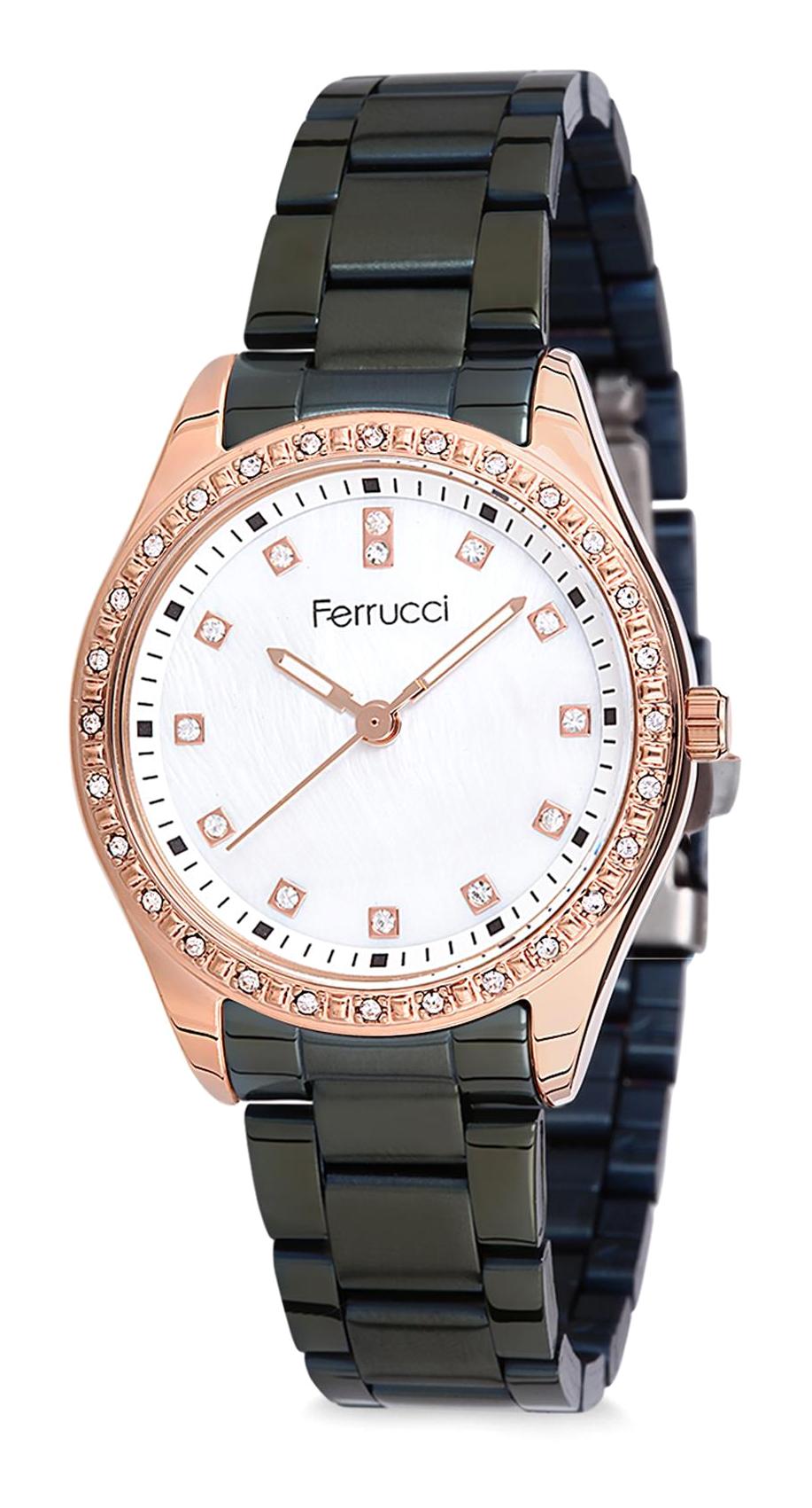 Ferrucci 9FM950 38 mm Siyah Metal Kordon Analog Kadın Kol Saati