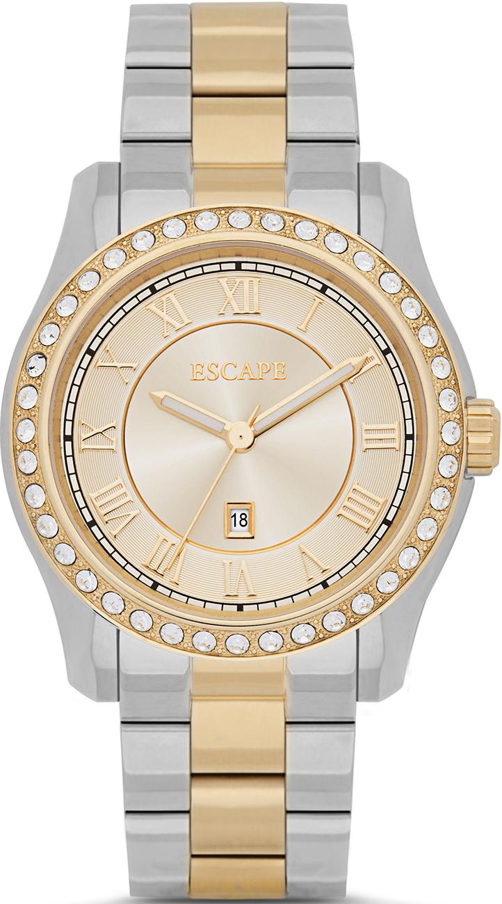 Escape EC1066-404 Takvimli 39 mm Gri-Rose Gold Çelik Kordon Analog Kadın Kol Saati
