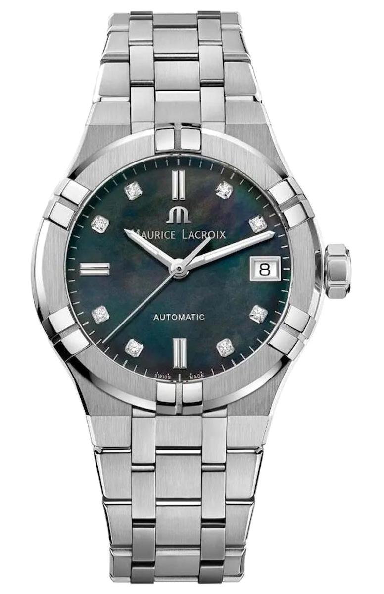 Maurice Lacroix ML-AI6006SS002370-1 Takvimli 38 mm Gri Çelik Kordon Analog Kadın Kol Saati