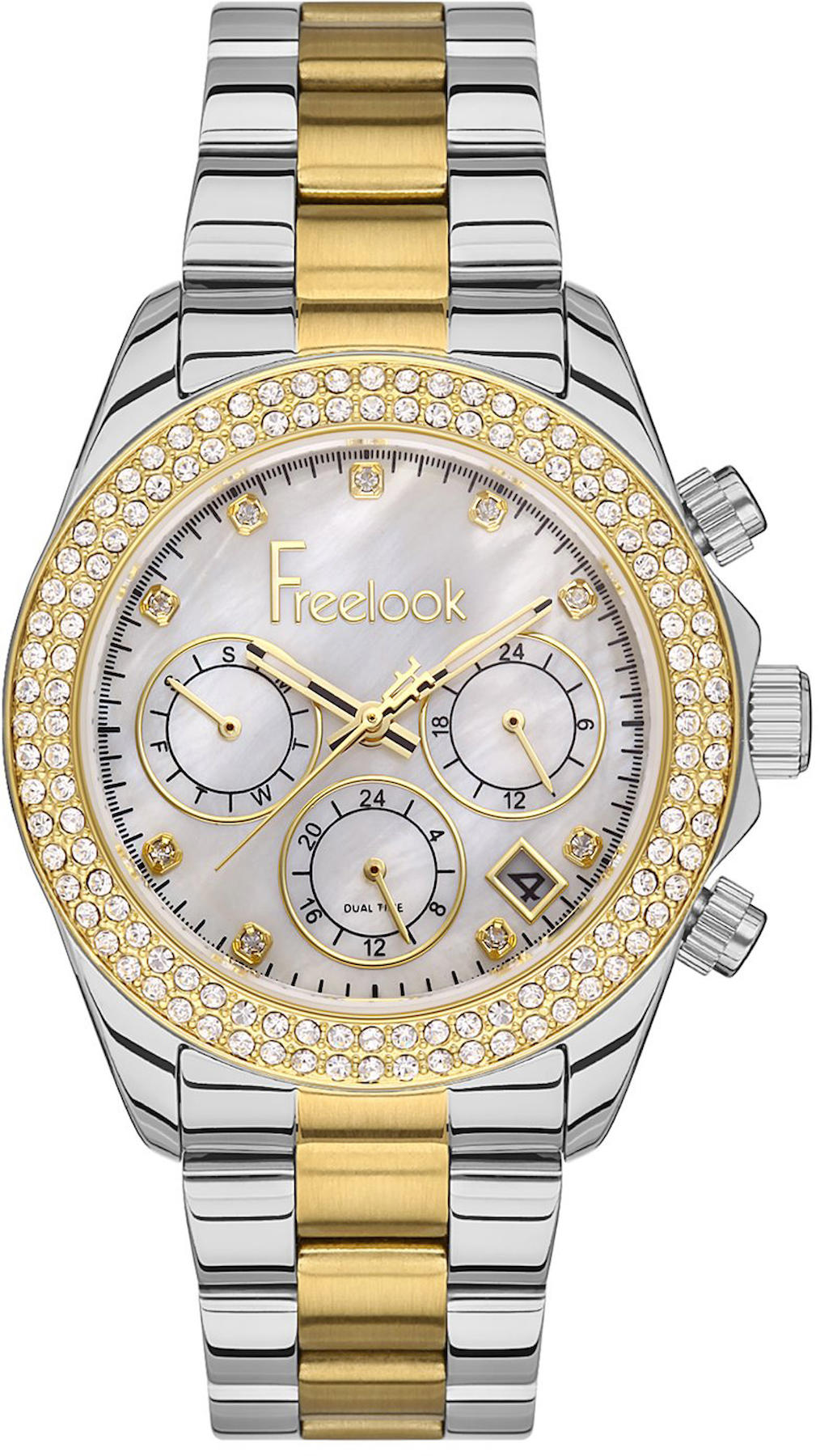 Freelook FL.1.10093.1 Takvimli 38 mm Çok Renkli Çelik Kordon Analog Kadın Kol Saati