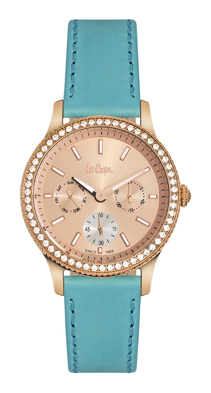 Lee Cooper LC06172.418 Takvimli 36 mm Mavi Plastik Kordon Analog Kadın Kol Saati