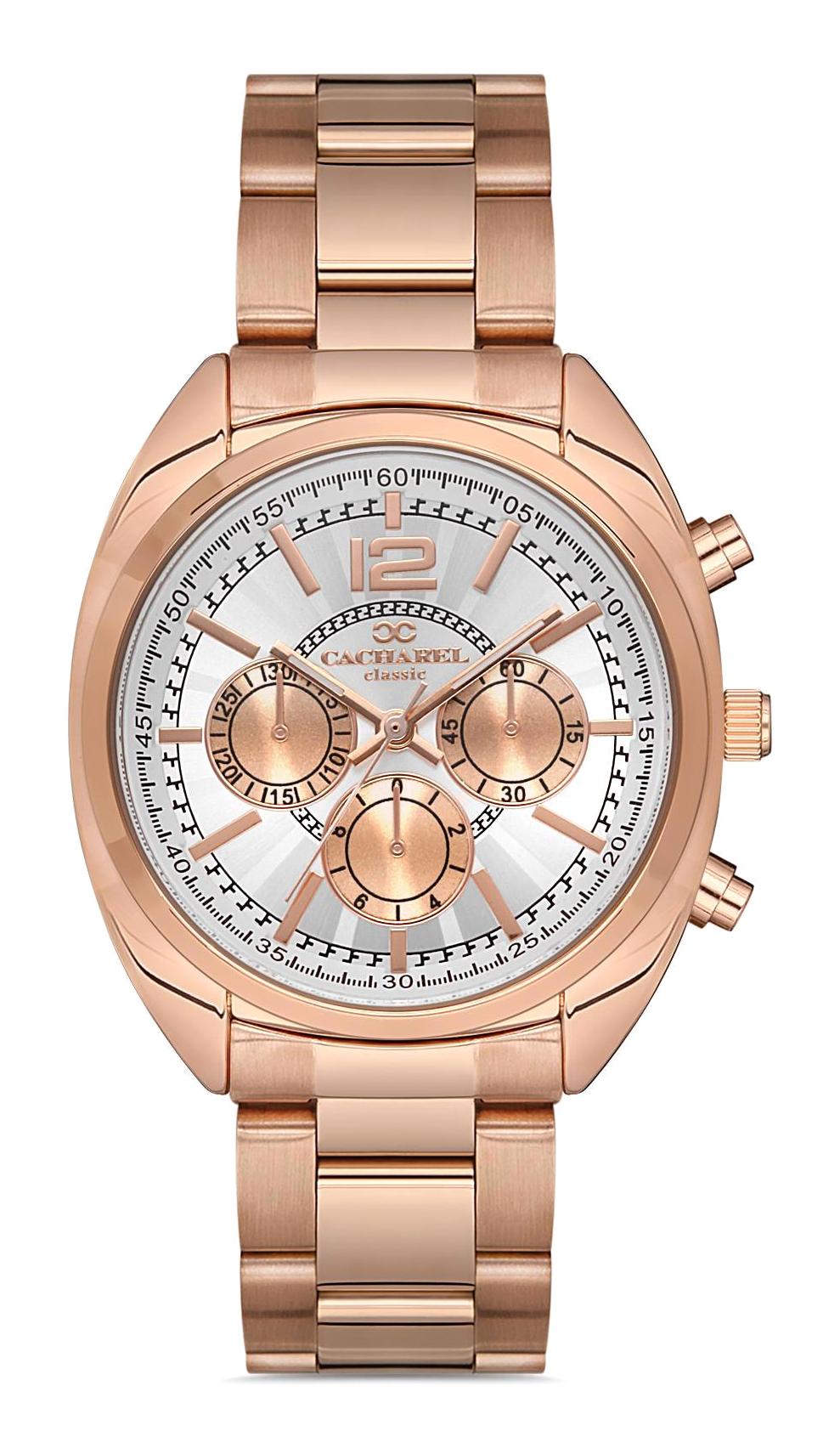 Cacharel Classic 37 mm Altın-Gri Çelik Kordon Analog Kadın Kol Saati