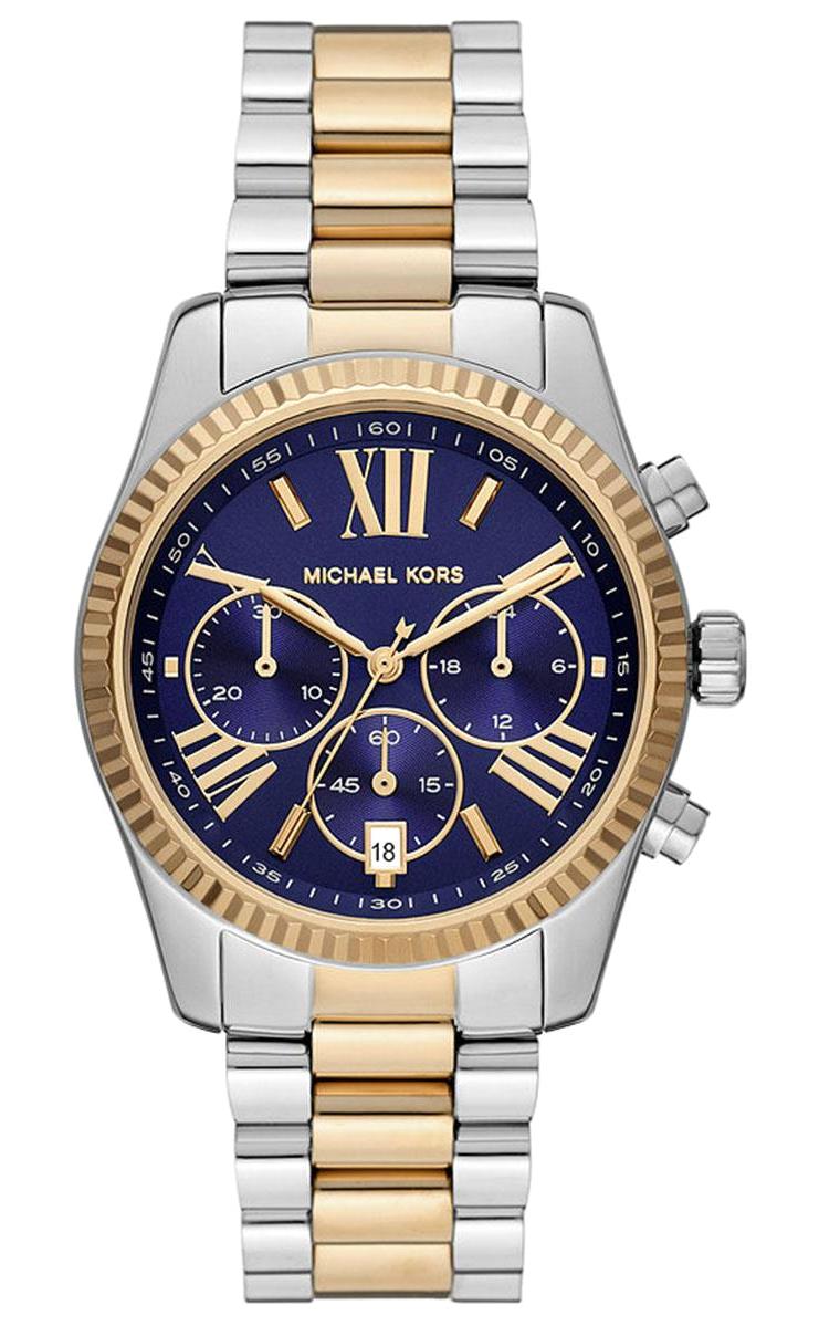 Michael Kors MK7218 Takvimli 38 mm Altın-Gri Çelik Kordon Analog Kadın Kol Saati