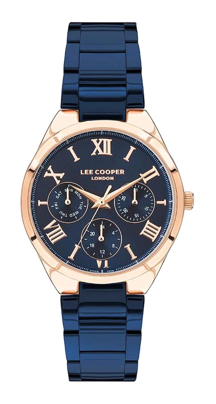 Lee Cooper LC07456.490-MP Takvimli 36 mm Lacivert Metal Kordon Analog Kadın Kol Saati