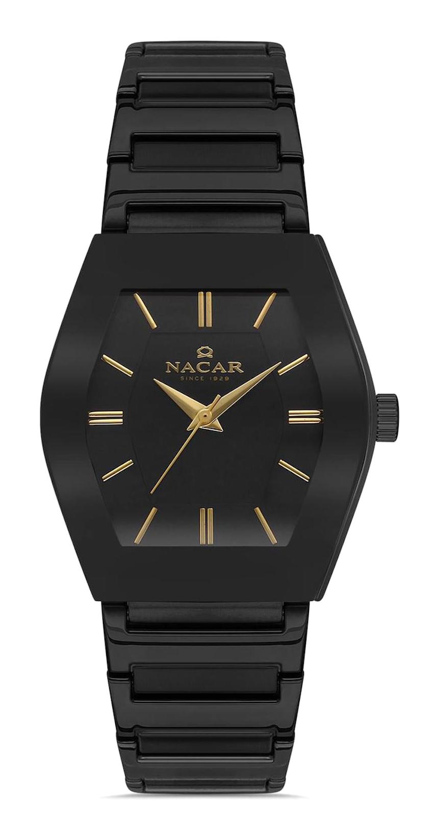 Nacar 34391046-BBMM 34-37 mm Siyah Metal Kordon Analog Kadın Kol Saati