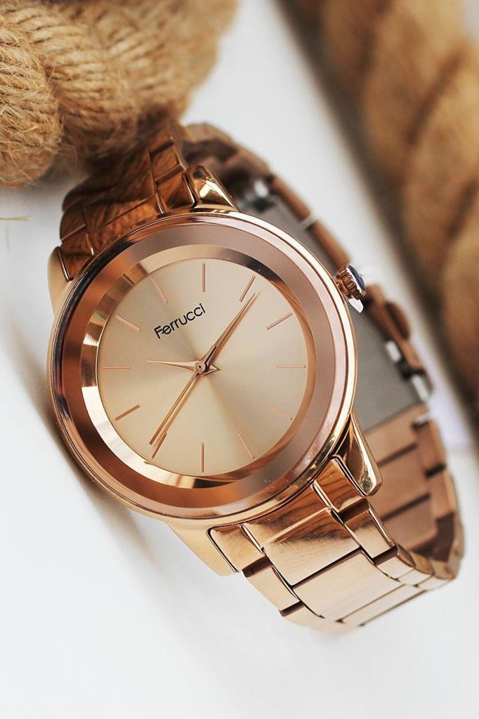 Ferrucci LKS11397M07 38 mm Rose Gold Çelik Kordon Analog Kadın Kol Saati