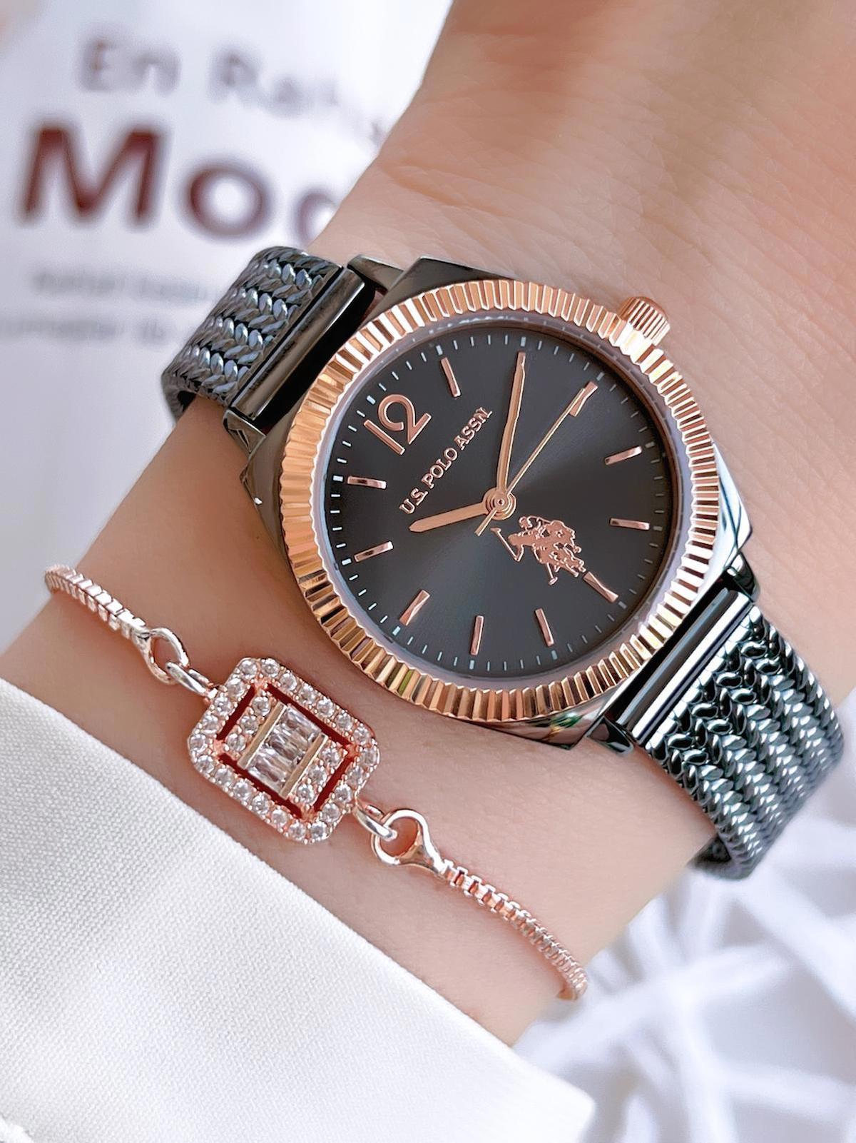 U.S. Polo Assn USPA.2062.S05 34 mm Siyah Çelik Kordon Analog Kadın Kol Saati