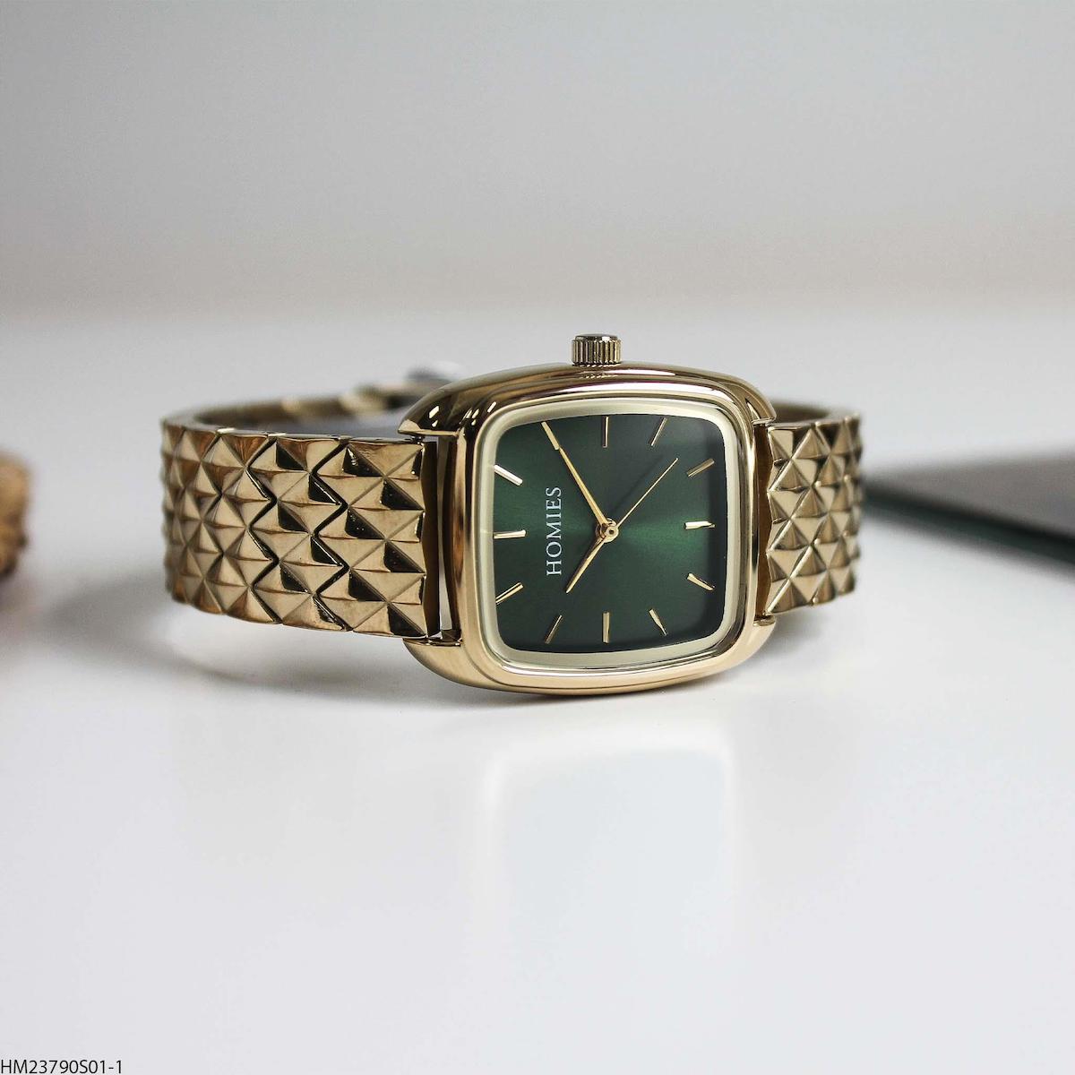 Homies HM23790S01-1 30 mm Altın Çelik Kordon Analog Kadın Kol Saati