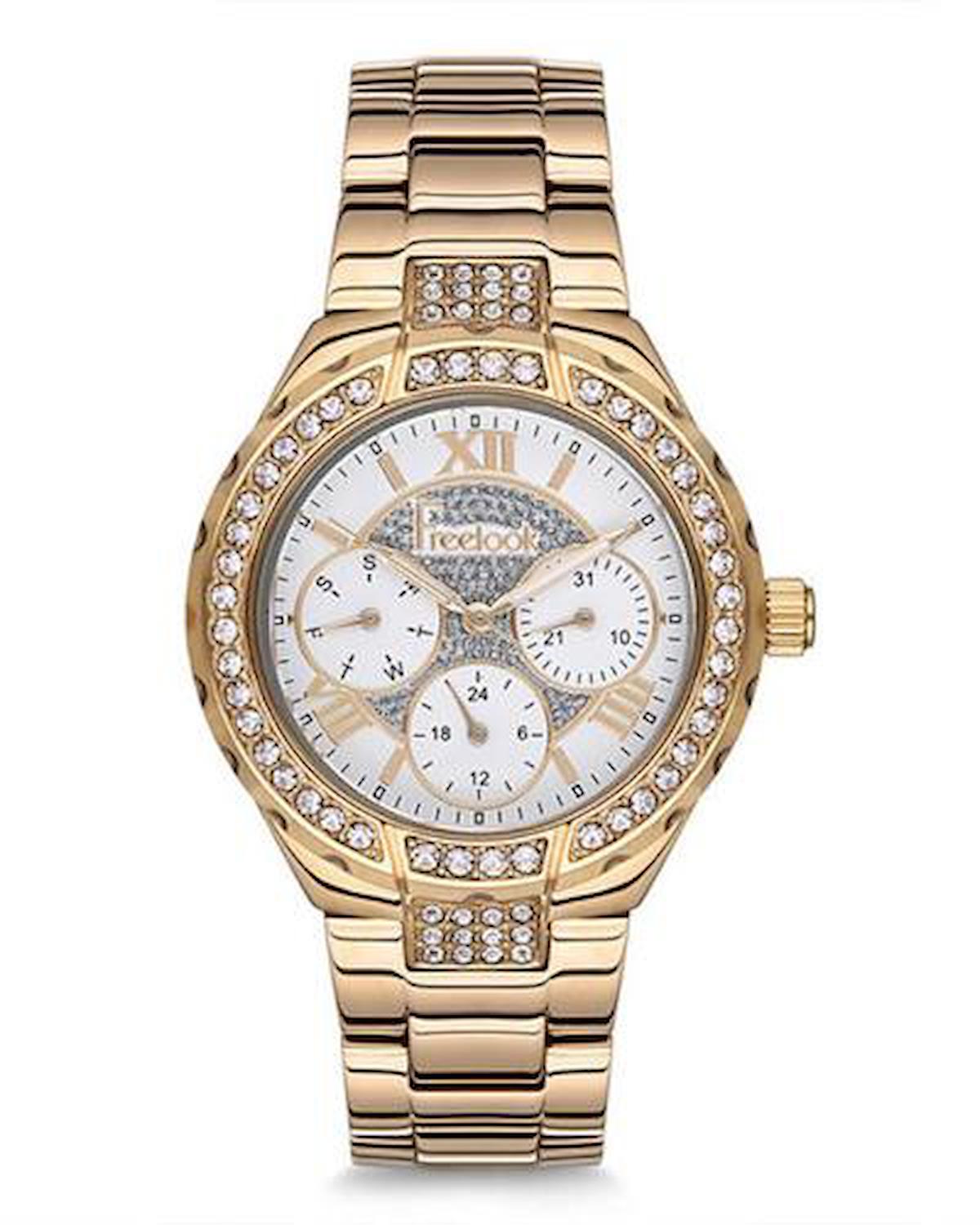 Freelook F.11.1008.05 34 mm Altın Metal Kordon Analog Kadın Kol Saati