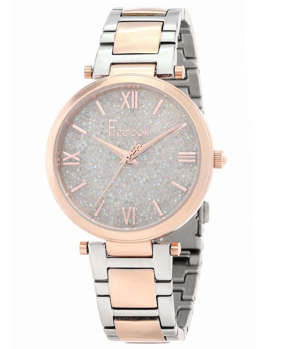 Freelook FL.1.10041.4 34 mm Gri-Rose Gold Çelik Kordon Analog Kadın Kol Saati