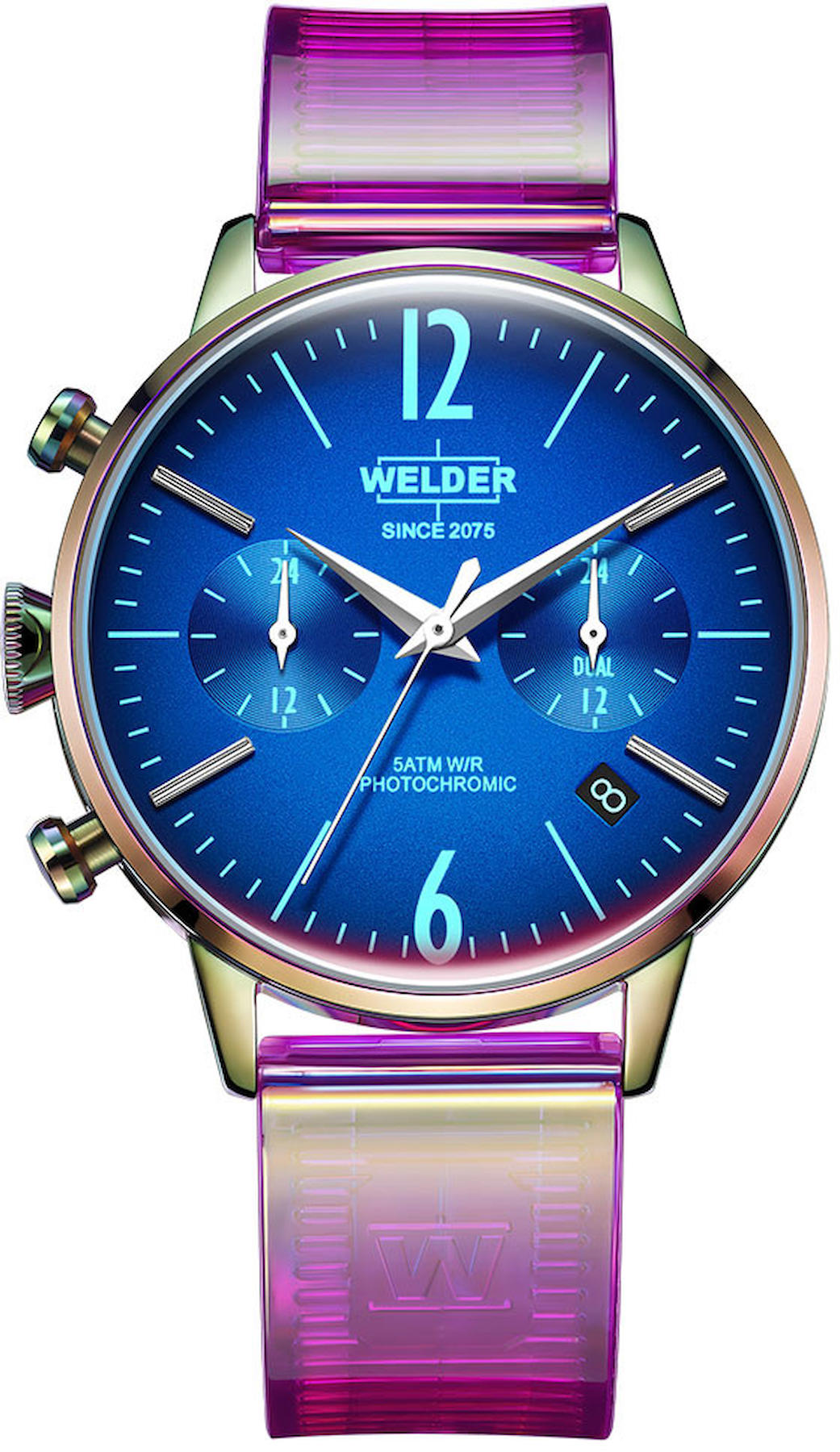 Welder Watch WWRC127 Takvimli 38 mm Mor Plastik Kordon Analog Kadın Kol Saati