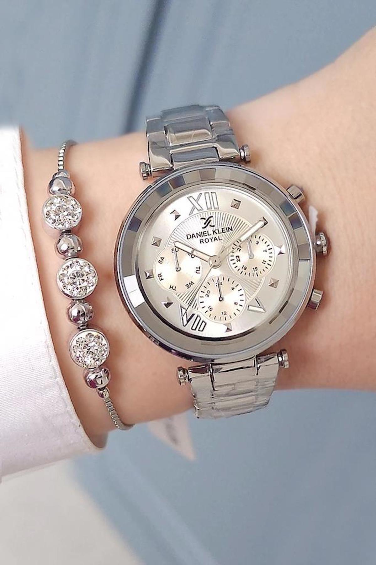 Daniel Klein 31-35 mm Gri Çelik Kordon Analog Kadın Kol Saati