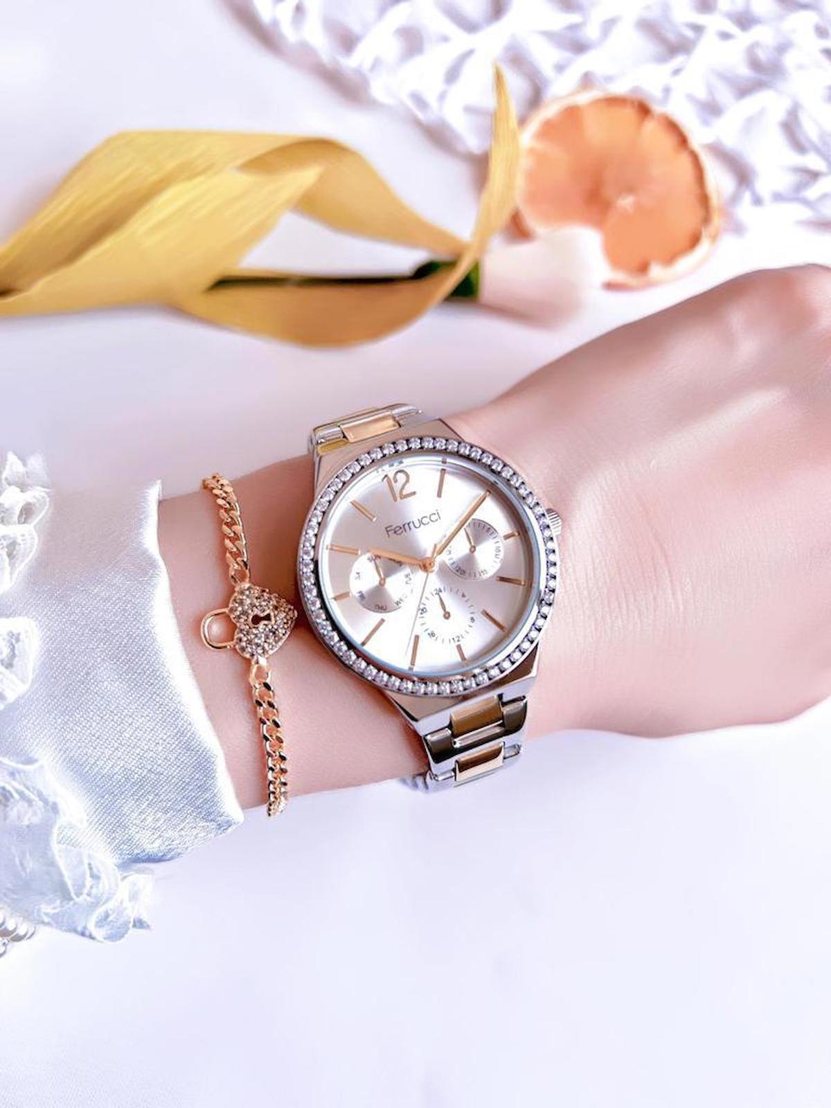 Ferrucci FRC1.20 36 mm Rose Gold Çelik Kordon Analog Kadın Kol Saati