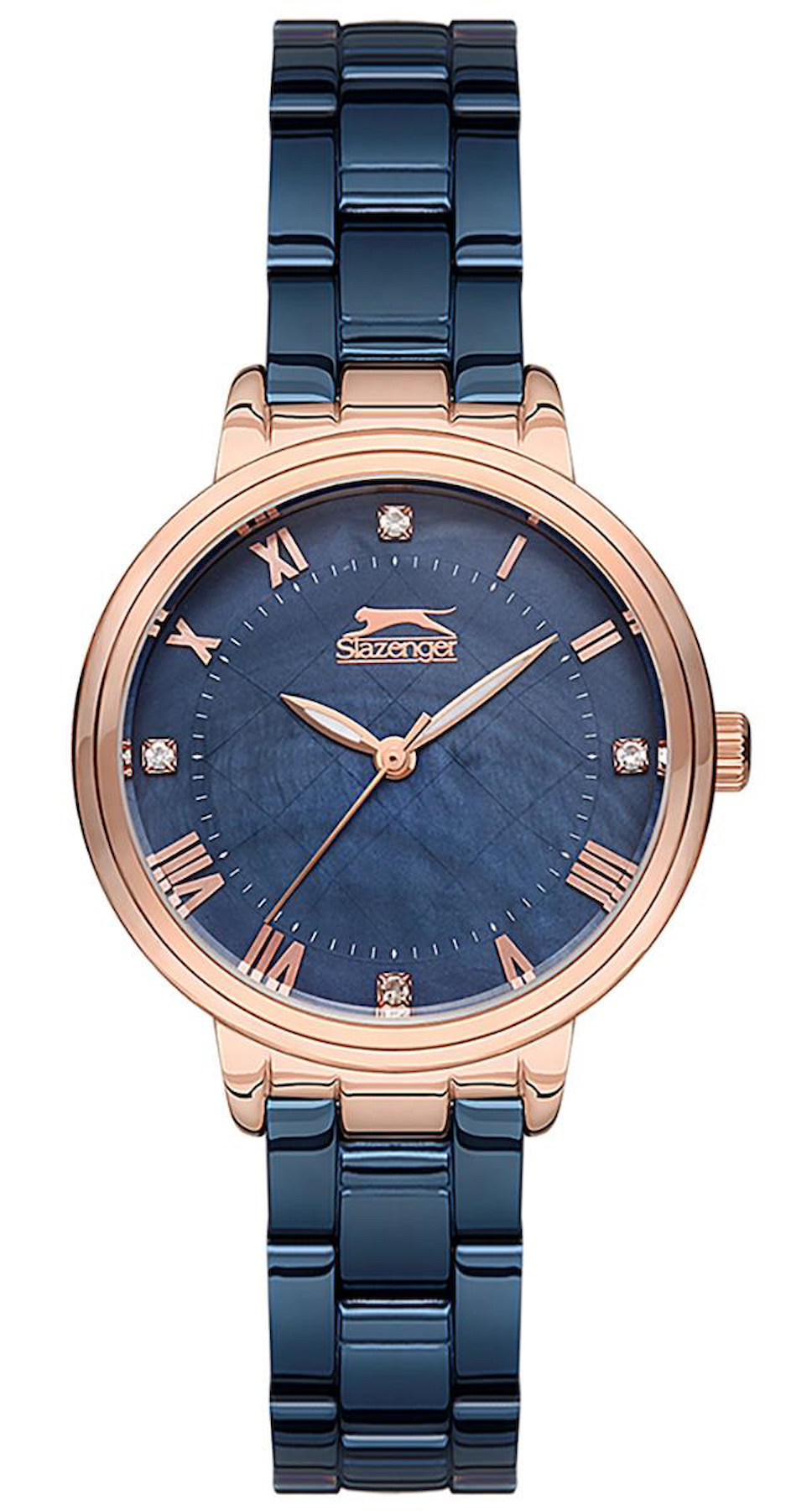 Slazenger SL.09.1609.3.03 34 mm Lacivert Metal Kordon Analog Kadın Kol Saati