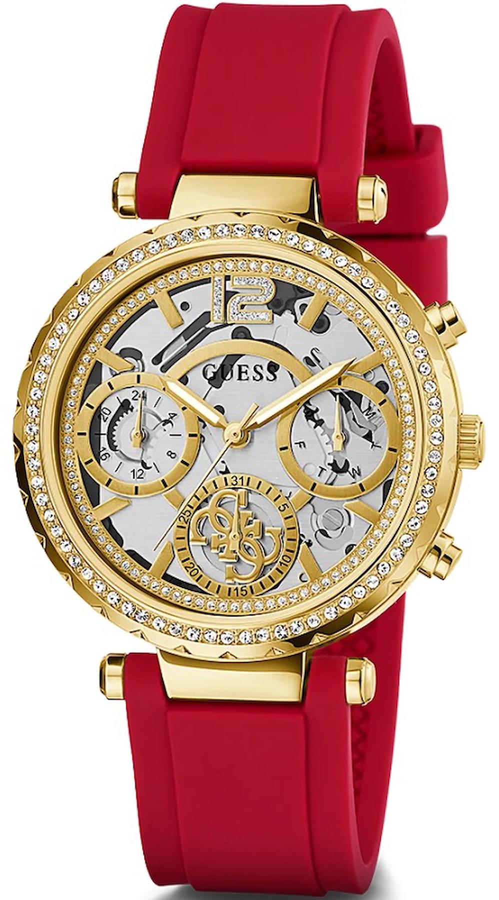 Guess GUGW0484L1 36 mm Kırmızı Plastik Kordon Analog Kadın Kol Saati