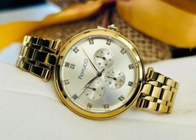 Ferrucci FC.0722.14209M.05 Takvimli 34 mm Altın Çelik Kordon Analog Kadın Kol Saati