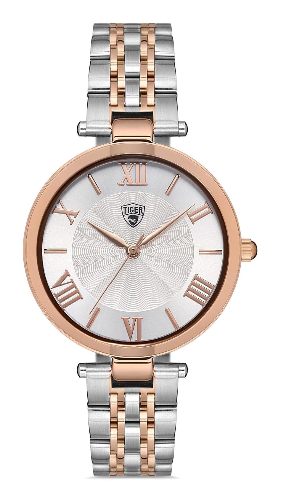 Tiger TI-567-A 20-25 mm Gri-Rose Gold Çelik Kordon Analog Kadın Kol Saati