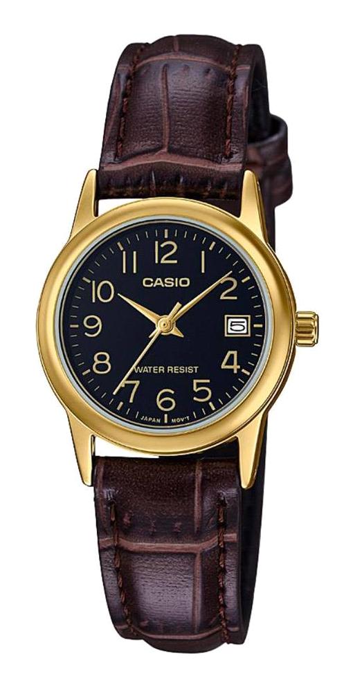 Casio LTP-V002GL-1BUDF Takvimli 25 mm Kahverengi Deri Kordon Analog Kadın Kol Saati