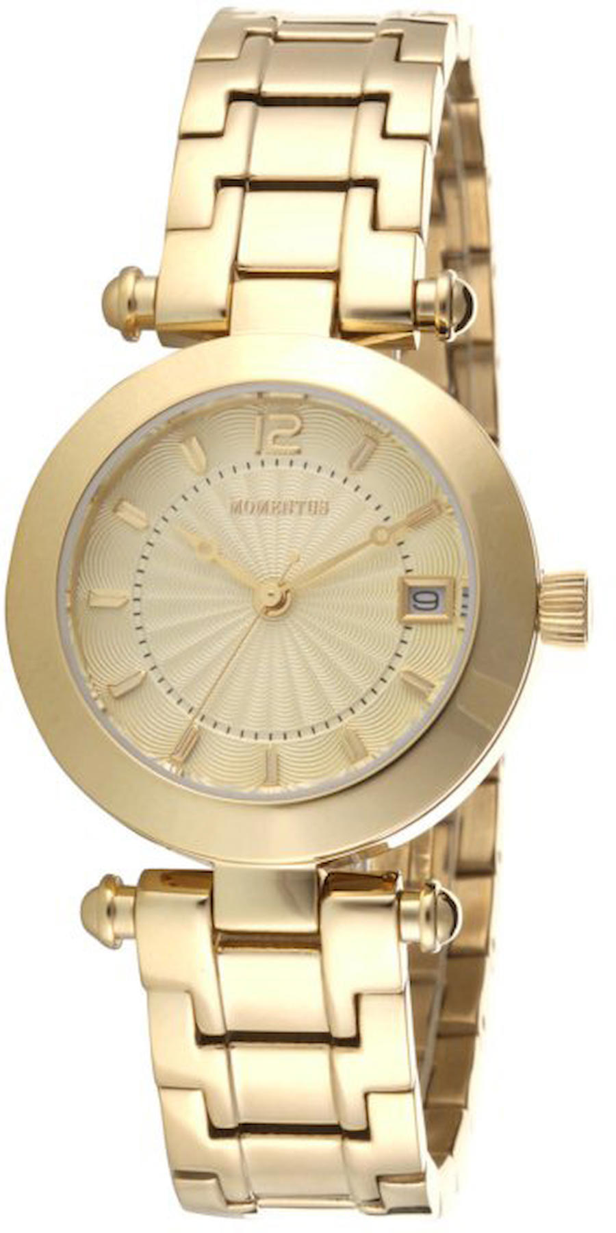 Momentus TC104G-08SG Takvimli 33 mm Altın Çelik Kordon Analog Kadın Kol Saati