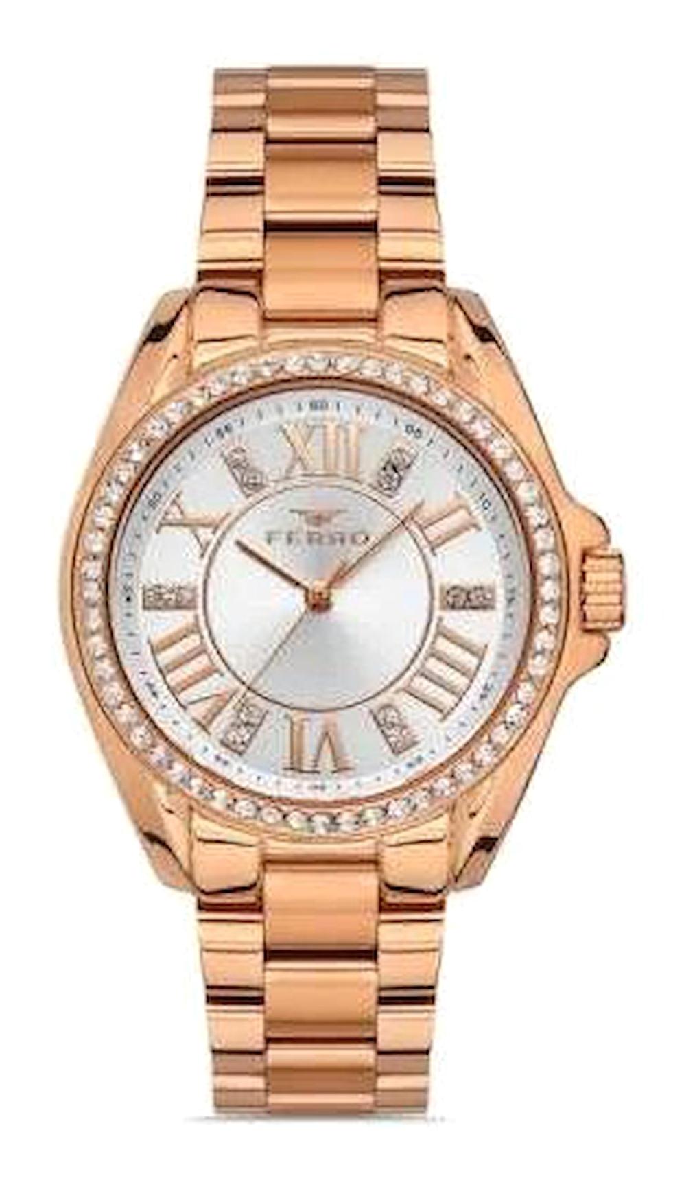 Ferro TH-F51336A-415-C 41 mm Rose Gold Çelik Kordon Analog Kadın Kol Saati