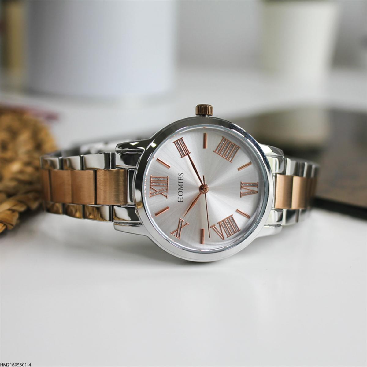 Homies HM21605S01-4 33 mm Gri-Rose Gold Çelik Kordon Analog Kadın Kol Saati