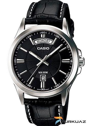 Casio MTP-1381L-1AVDF Takvimli 40 mm Siyah Deri Kordon Analog Kadın Kol Saati