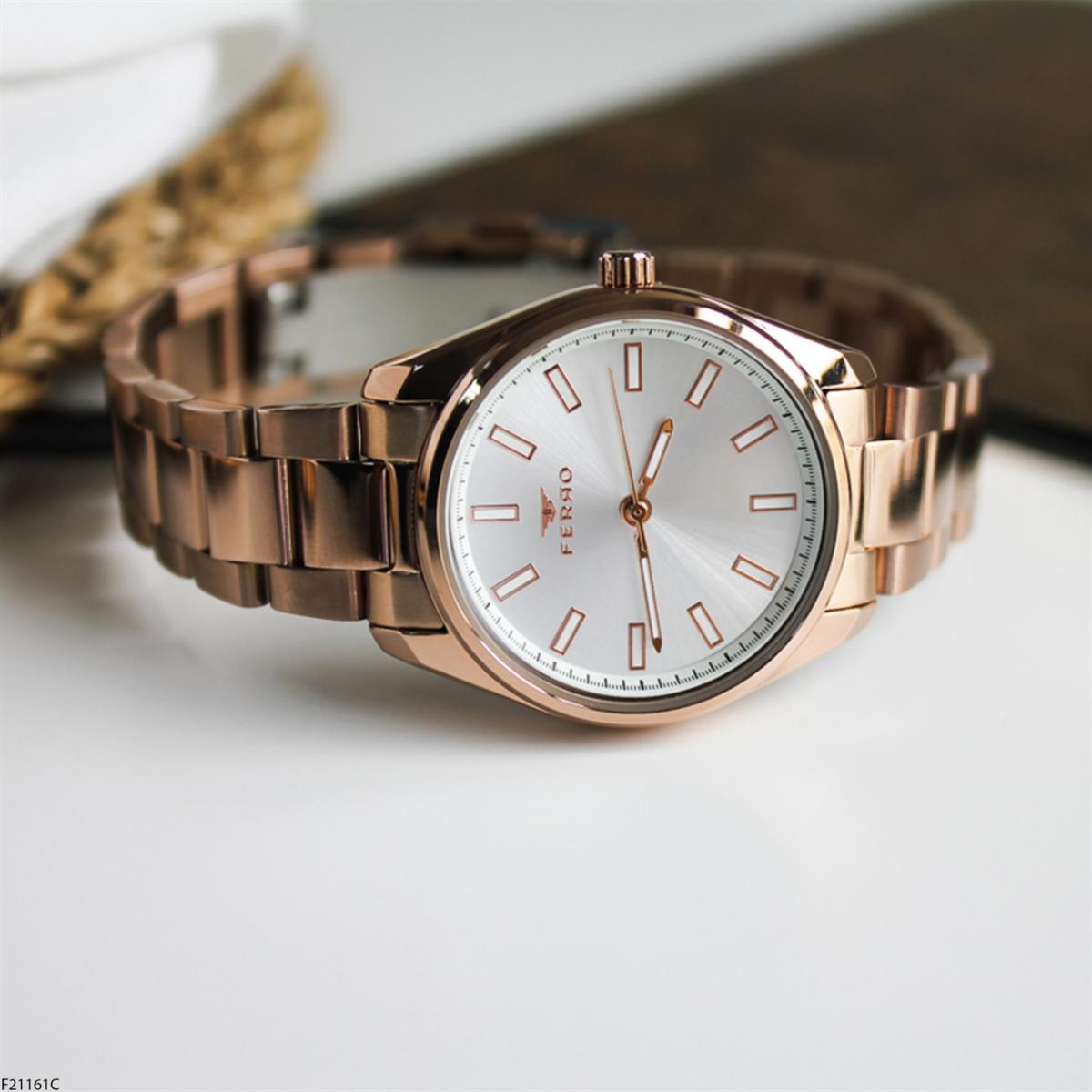 Ferro F21161C 36 mm Rose Gold Metal Kordon Analog Kadın Kol Saati