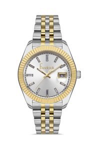 Freelook FL.1.10093.1 Takvimli 36 mm Altın-Gri Çelik Kordon Analog Kadın Kol Saati