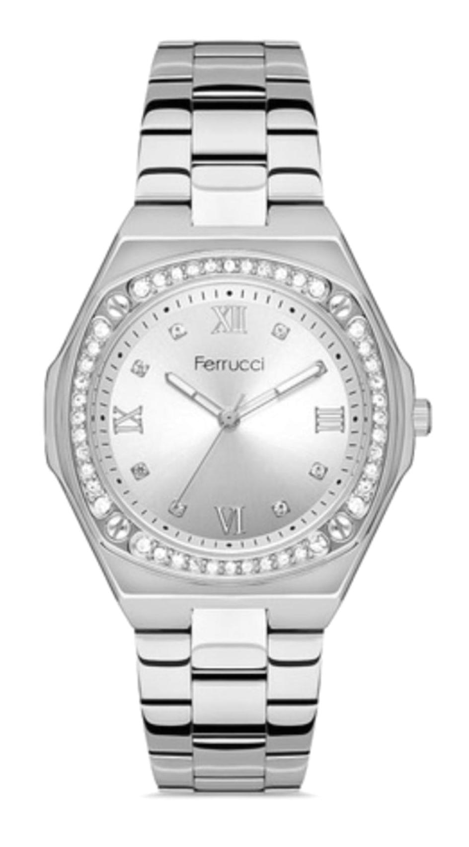 Ferrucci FC.14327M.01 38 mm Gri Çelik Kordon Analog Kadın Kol Saati