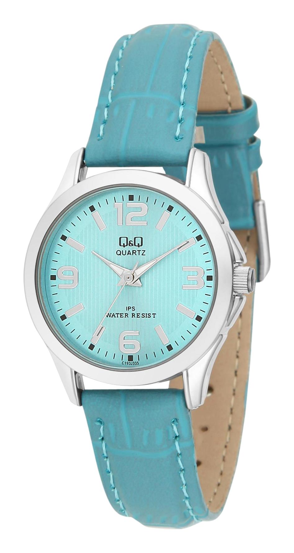 Q&Q 3A936 36 mm Mavi Deri Kordon Analog Kadın Kol Saati