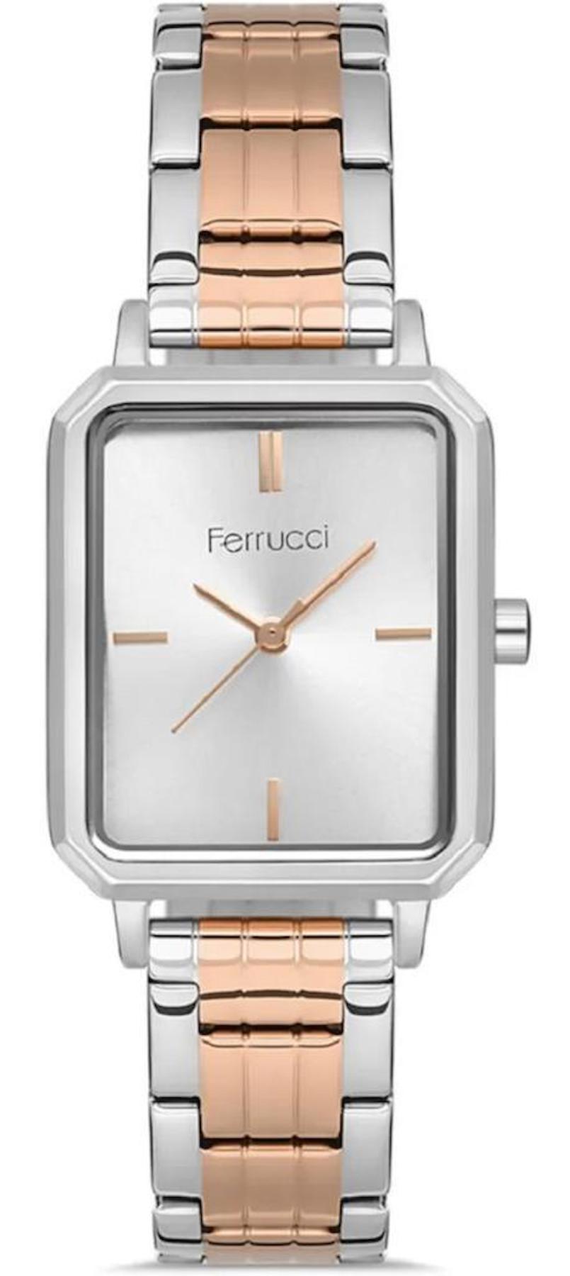 Ferrucci FC.1223.13601M.06 36 mm Gri-Rose Gold Çelik Kordon Analog Kadın Kol Saati