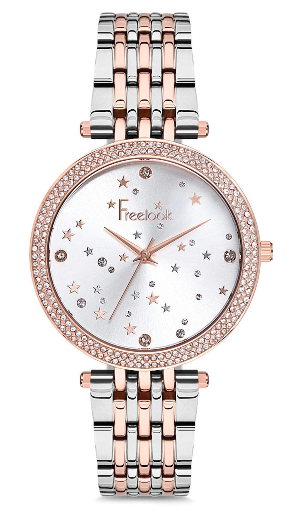 Freelook F.7.1064.03 27 mm Gri-Rose Gold Çelik Kordon Analog Kadın Kol Saati