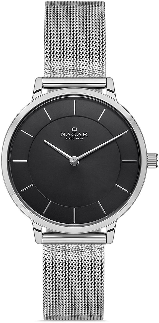 Nacar 17-3930360-ABM 32 mm Gri Hasır Kordon Analog Kadın Kol Saati