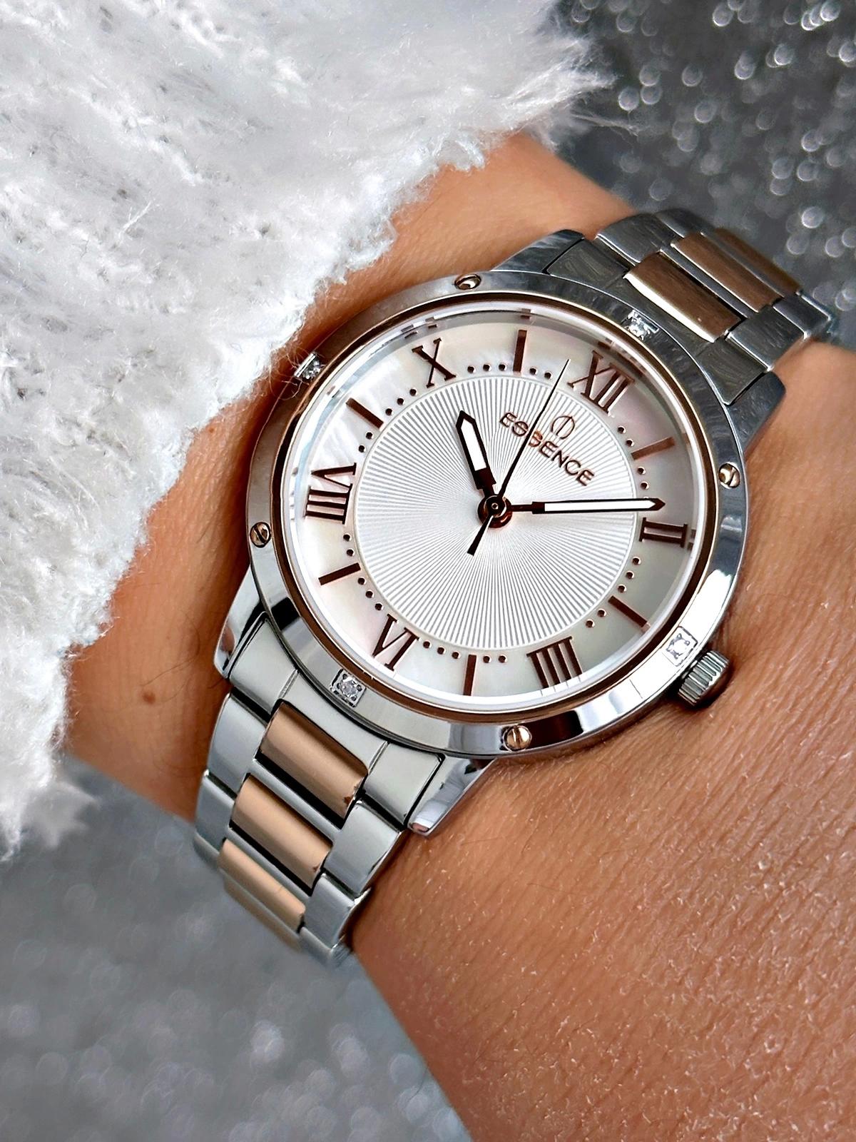 Essence 35 mm Gri-Rose Gold Çelik Kordon Analog Kadın Kol Saati