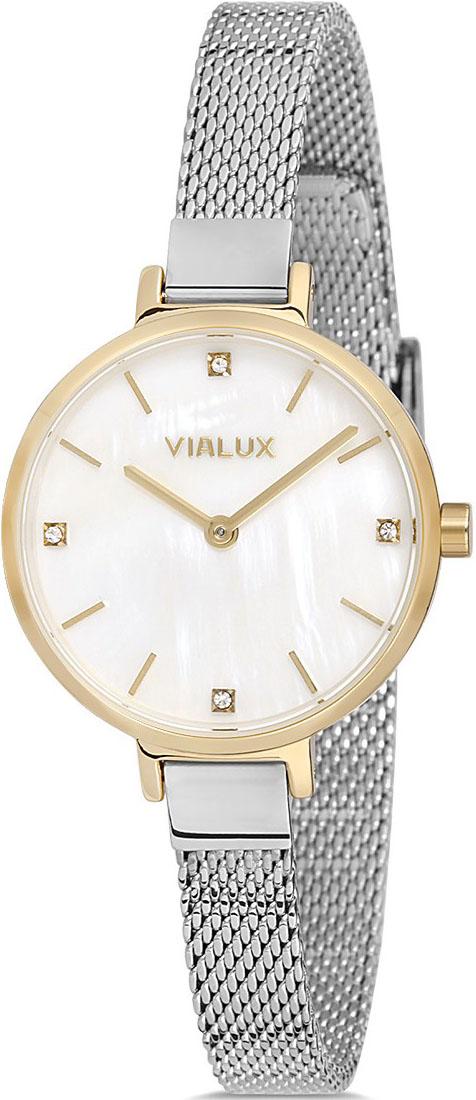 Vialux LJ465T-02SG 34 mm Gri Çelik Kordon Analog Kadın Kol Saati