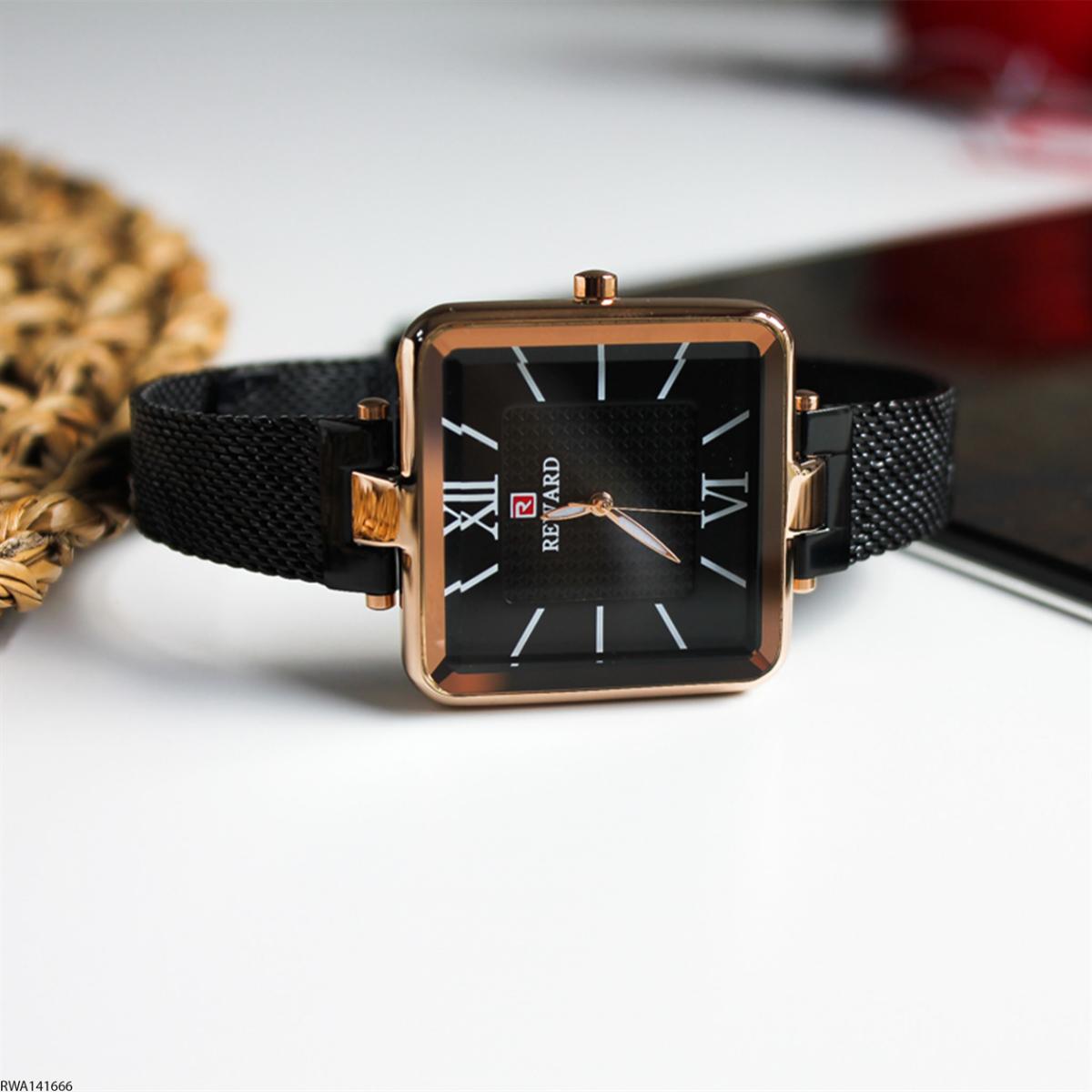 Reward RWA141666 33 mm Siyah Çelik Kordon Analog Kadın Kol Saati