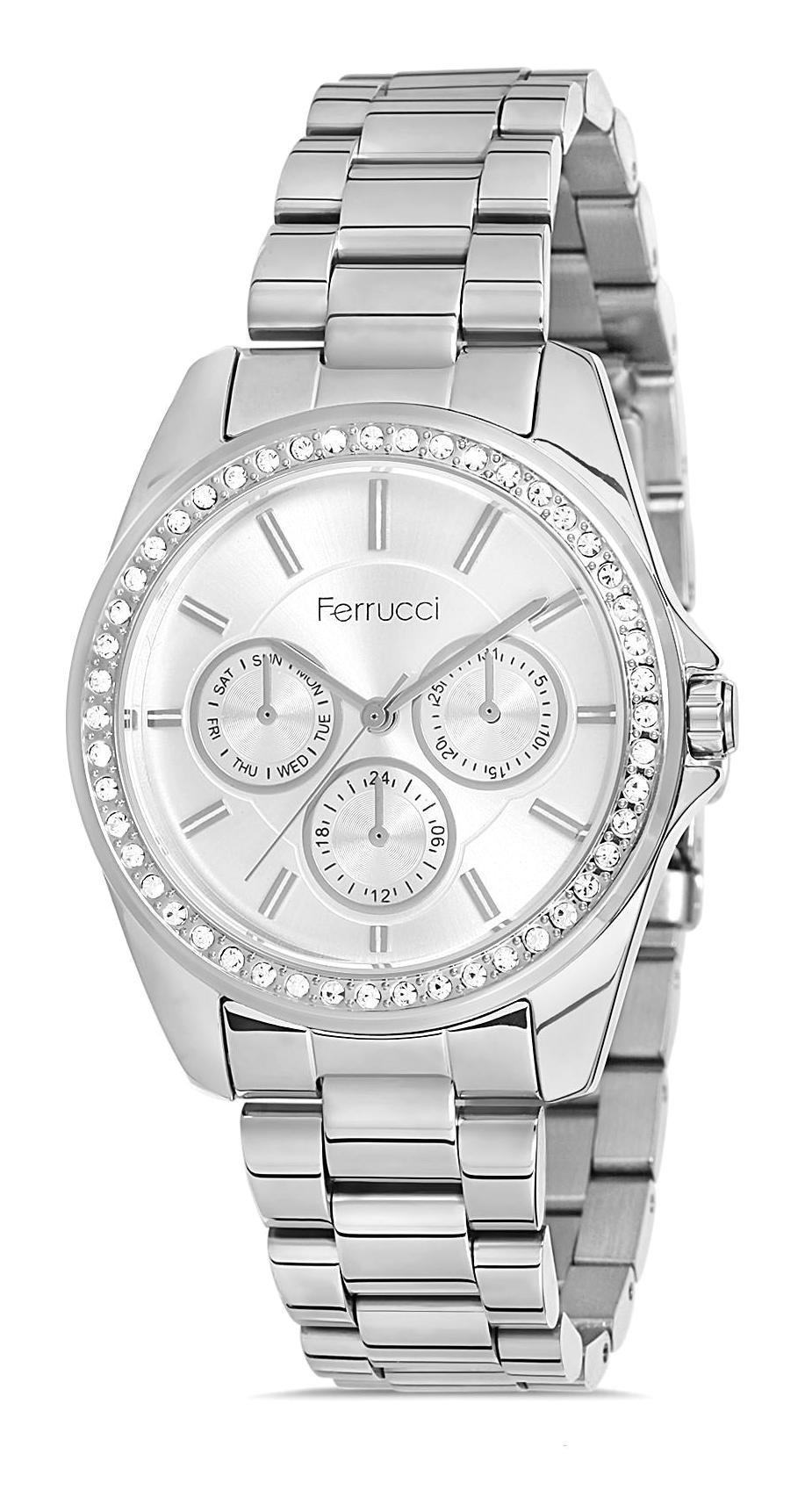 Ferrucci 9FM2635 36 mm Gri Metal Kordon Analog Kadın Kol Saati