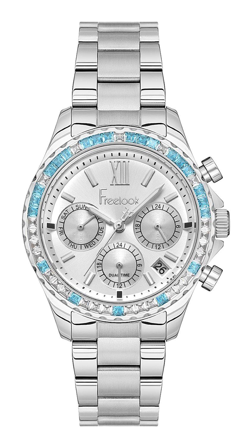Freelook FL.1.10093.1 Takvimli 37 mm Gri Çelik Kordon Analog Kadın Kol Saati
