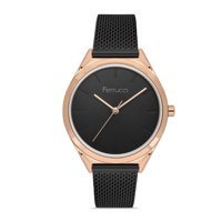 Ferrucci FER.03301H.08 35 mm Siyah Çelik-Hasır Kordon Analog Kadın Kol Saati