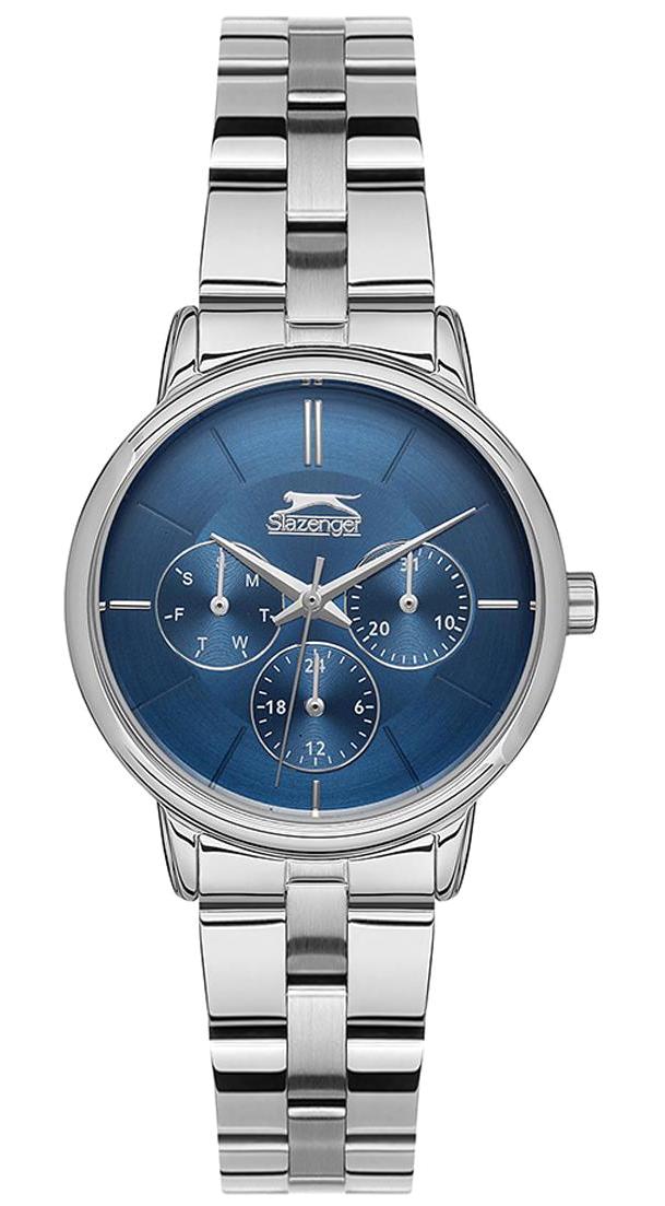 Slazenger SL.09.2145.4.05 Takvimli 34 mm Gri Metal Kordon Analog Kadın Kol Saati