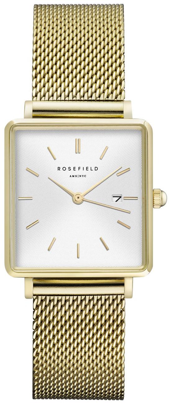 Rosefield QWSG.Q03 Takvimli 28 mm Altın Çelik Kordon Analog Kadın Kol Saati