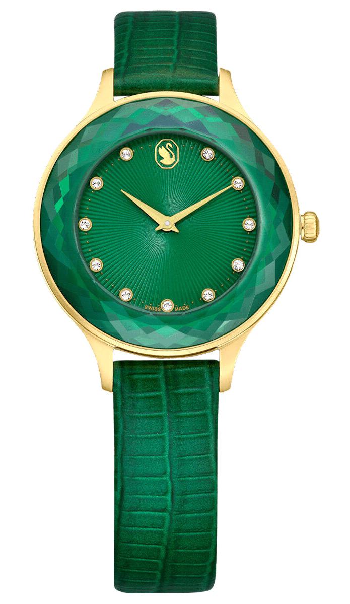 Swarovski SWR5650005 33 mm Yeşil Deri Kordon Analog Kadın Kol Saati