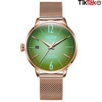 Welder Watch WRC723 Takvimli 36 mm Rose Gold Çelik Kordon Analog Kadın Kol Saati