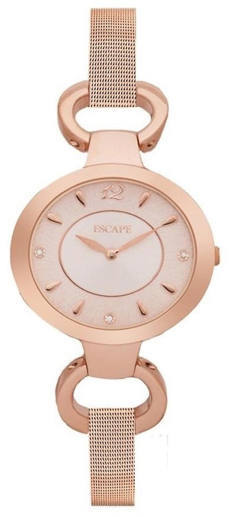 Escape EC1071-305M 35 mm Rose Gold Çelik-Hasır Kordon Analog Kadın Kol Saati