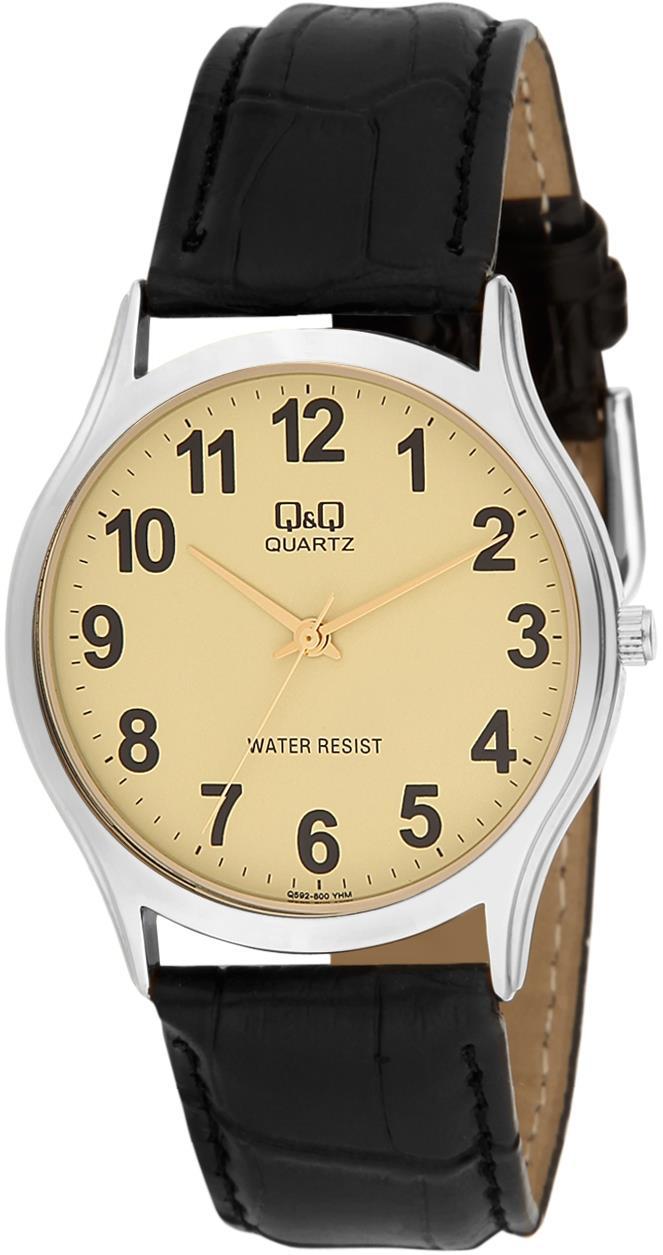 Q&Q 3A966 36 mm Siyah Deri Kordon Analog Kadın Kol Saati