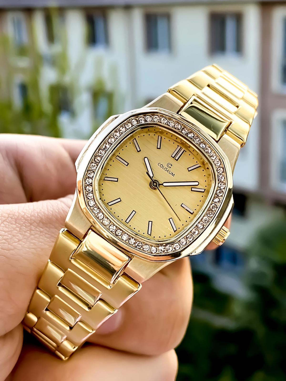 Coliseum 38 mm Altın Çelik Kordon Analog Kadın Kol Saati