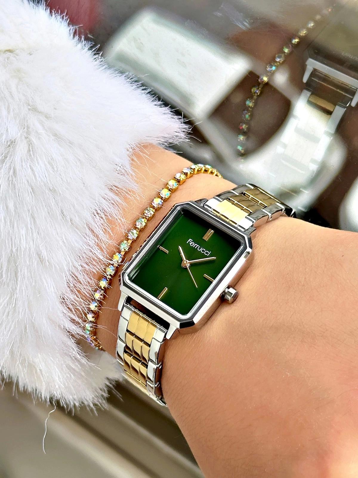 Ferrucci FC.13601M.03 40 mm Altın-Gri Çelik Kordon Analog Kadın Kol Saati