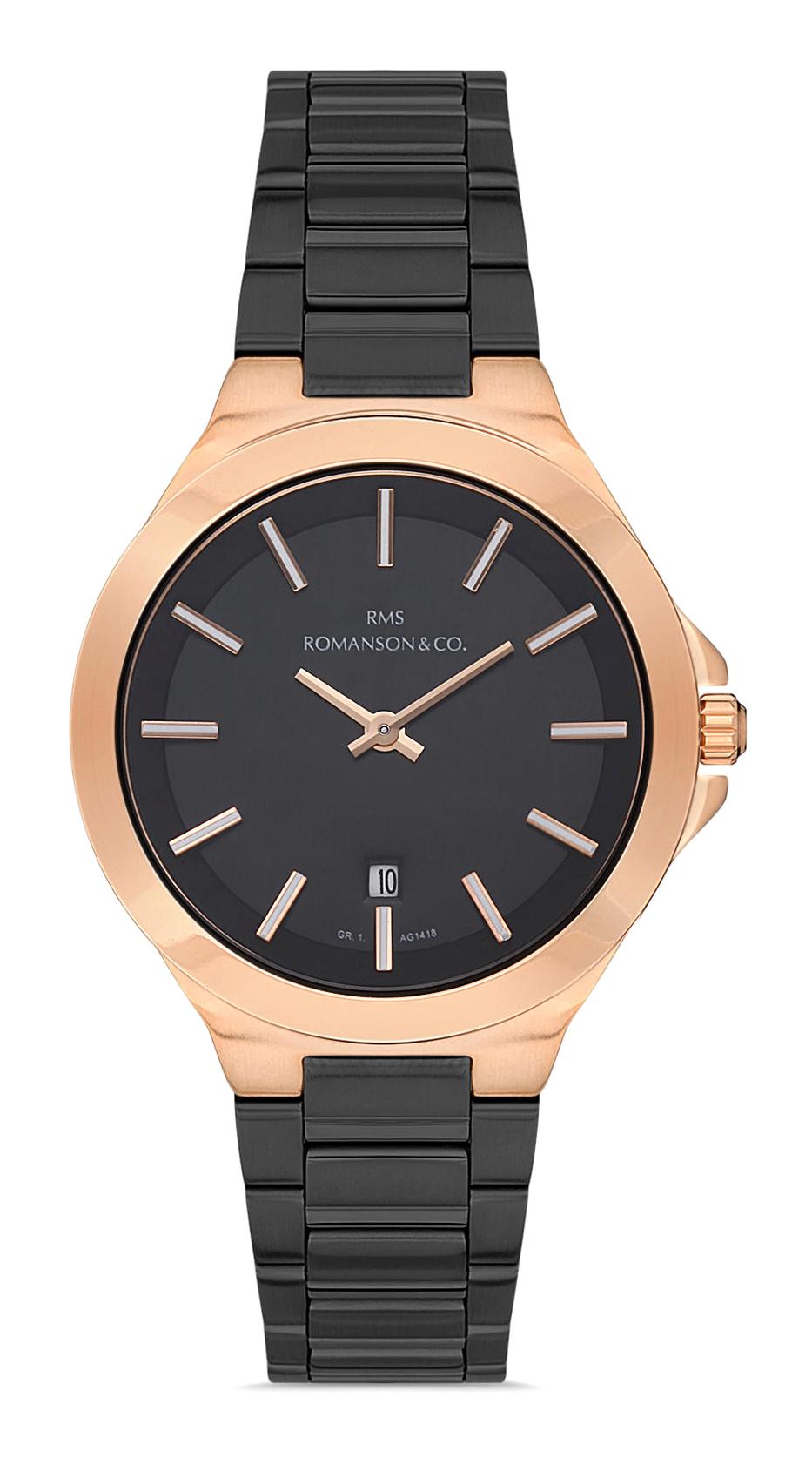 Romanson GR.1.AG1418.07 33 mm Siyah Çelik Kordon Analog Kadın Kol Saati
